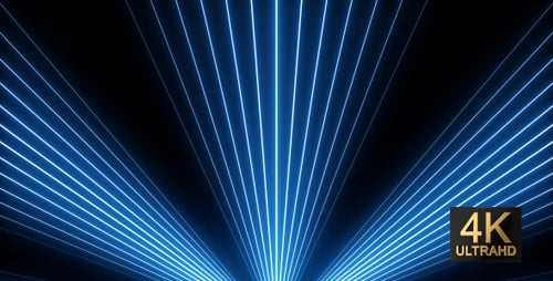Dynamic Blue Neon Light Rays Expanding