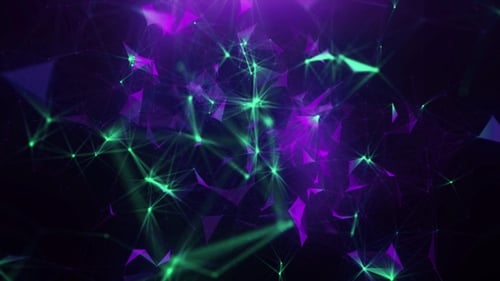 Green-violet Abstract Background of Plexus