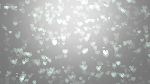 Soft White Floating Hearts Abstract Background