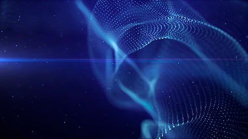 Abstract Blue Particle Wave Technology Background