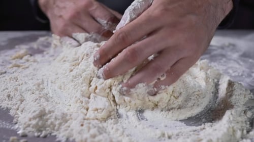 The Cook Kneads the Dough, Flour and Water, Bread and Bakery, Baking at the Kitchen, Cooking the