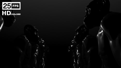 Abstract Dark Liquid Ape Figures Morphing Animation