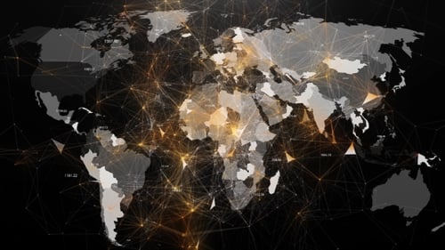 Abstract Image of Global Networks in the World in the Form of Plexus