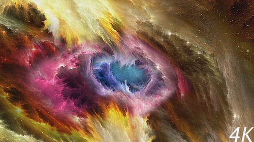 Abstract Cosmic Nebula Background with Evolving Colorful Clouds