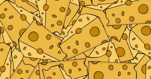 Cartoon Cheese Slices Animated Flat Design Loop Background