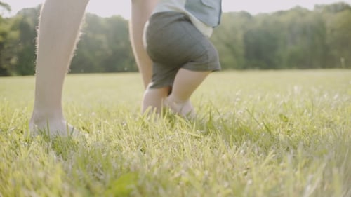 The First Steps of the Child on the Grass