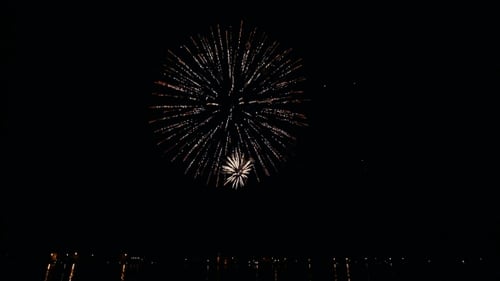 Colorful Fireworks Exploding in Night Sky