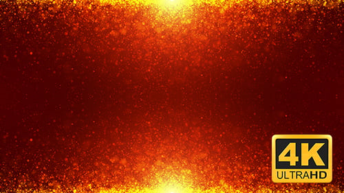 4K Beautiful Mirror Red Gold Particles Background