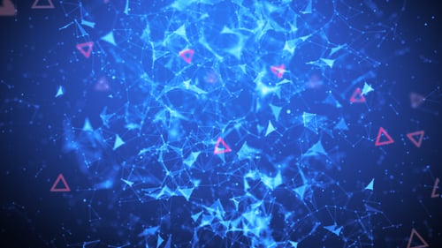 Dynamic Blue Plexus Background with Glowing Geometric Triangles