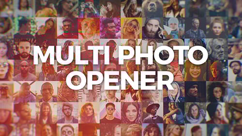 Dynamic Photo Mosaic Grid Logo Reveal Opener
