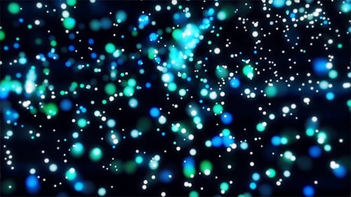Abstract Blue Green Glowing Particles Background Animation Loop