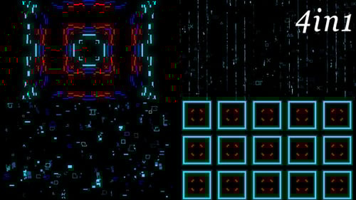 Digital Matrix - VJ Loop Pack (4in1)