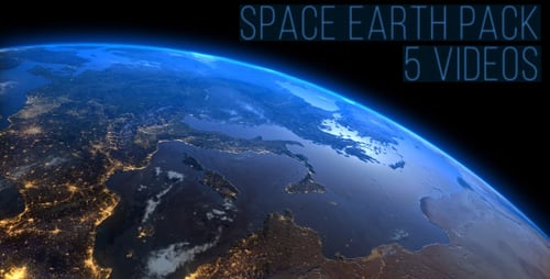 Realistic 3D Earth Rotation from Space with City Lights