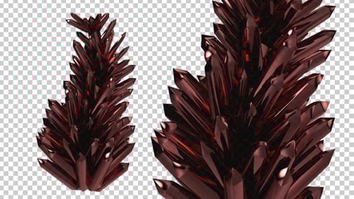 Animated 3D Red Crystal Cluster Rotating Loop