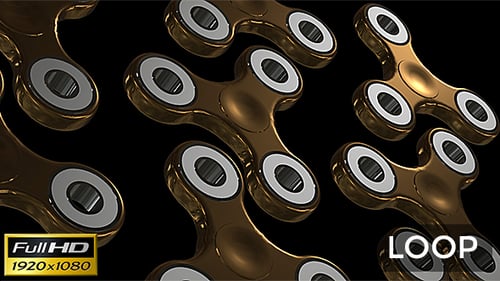 Golden Fidget Spinners Loop Background Animation