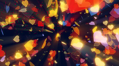 Animated Glowing Hearts Particles Background Loop
