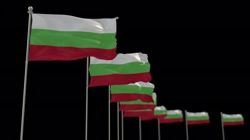 Waving Bulgarian Flag Animation on Black Background