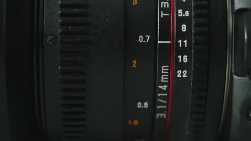 Black Camera Lens with Focus Changes