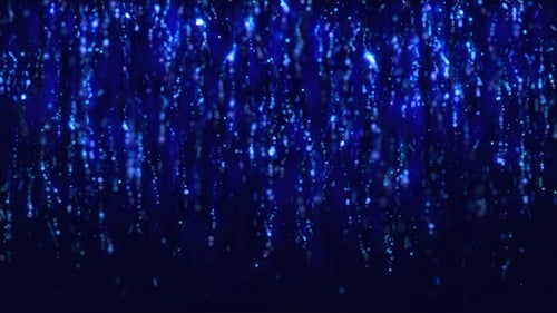 Abstract Dark Blue Digital Particle Rain Background