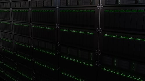 Seamless Loop of Blinking Server Racks in Data Center