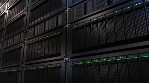 Modern Server Rack Data Center Technology Background Loop