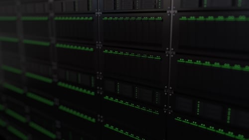 Animated Data Server Racks Background Loop