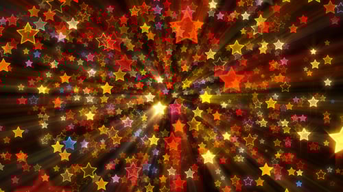 Bright Glowing Stars Celebration Background Loop