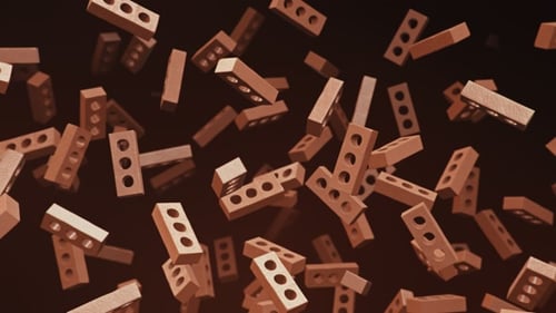 Abstract Falling Bricks Background Loop