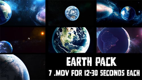 Cinematic Spinning Earth in Space with Galaxies