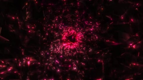 Glowing Pink Abstract Particle Tunnel Loop Animation