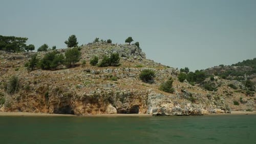 Rocky sand island by the sea