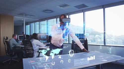 Futuristic Virtual Reality Interactive Data Display and Analysis