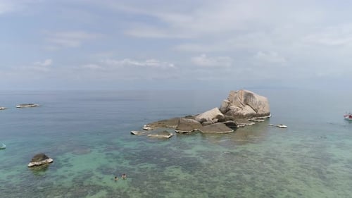 Rock In Tropical Bay