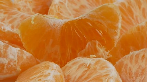 Close Up of Fresh Tangerine Segments