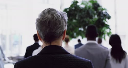 Business people walking in the lobby at office 4k