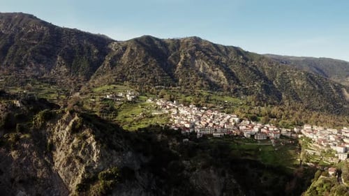 Aerial View of Ancient Ruins on the Top of the Mountain