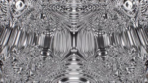 Mesmerizing Liquid Waves of Shiny Metallic Silver Flowing 3D Pattern - 4K