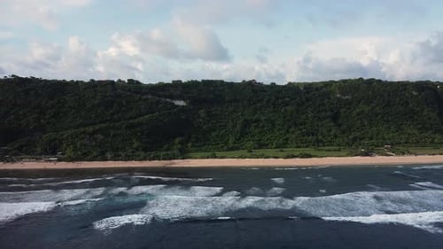 Nyang Nyang Beach cliff parallax with clouds