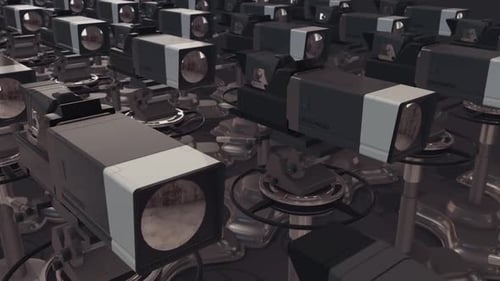 A Lot Of Tv Cameras In A Row Hd
