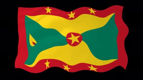 Grenada National Flag Waving with Realistic Motion