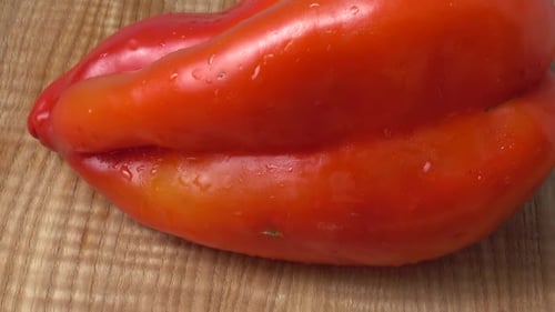 Close Up of Fresh Red Bell Pepper