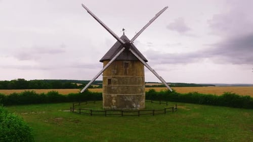 Aerial View Windmill in Burgundy