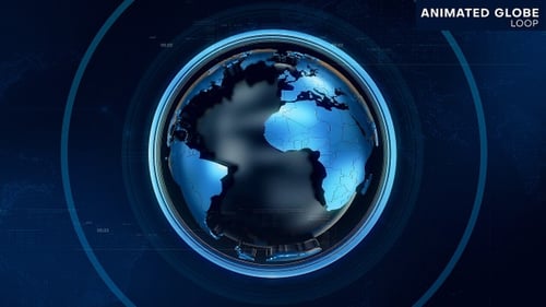 Futuristic Digital Earth Globe Rotation Background