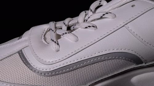 Clean White Sneaker Detail Close Up