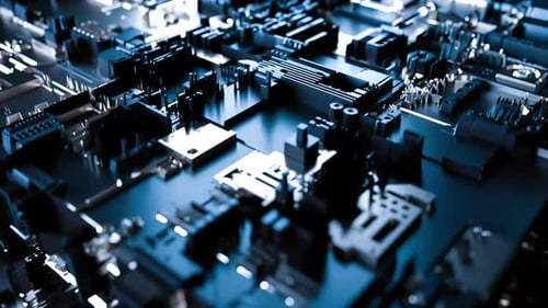 Futuristic Circuit Board Animation with Digital Technology Theme