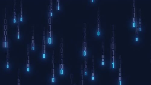 0-1 Numbers Codes falling abstract background