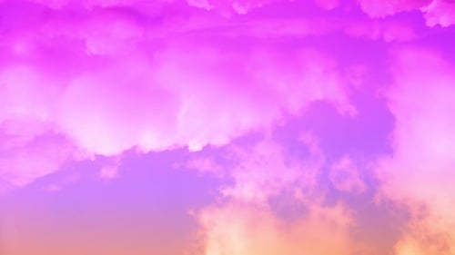 Dreamy Clouds in Vibrant Pink and Purple Sky