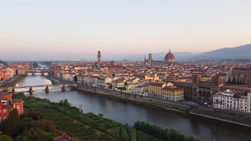 Florence City Aerial View in Tuscany