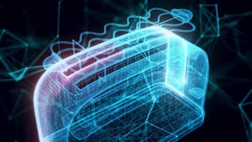 toaster hologram Close up 4k
