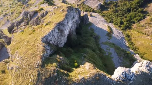 Aerial View Of Mountain Peak Landscape